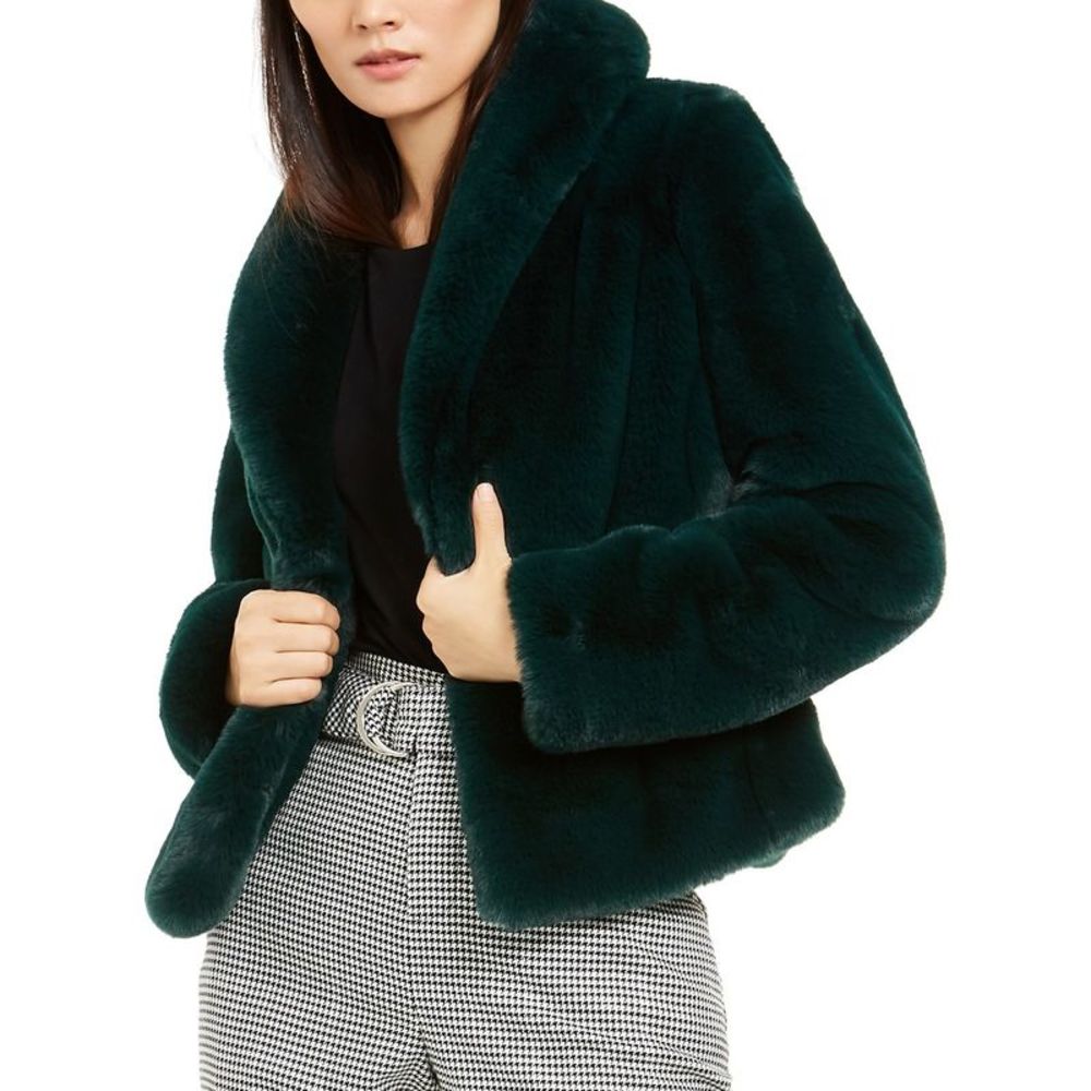 Women's Faux-Fur Coat Hunter Forest by INC International Concepts